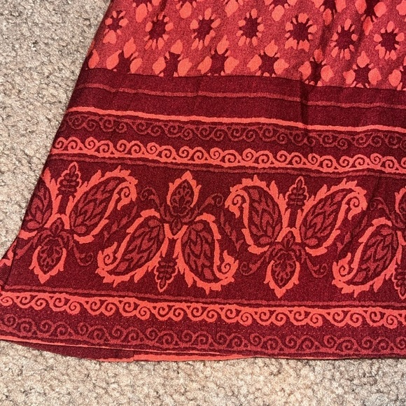 Garnet Hill Crossover Knit Keyhole Jersey Sleeveless Maxi Dress Red Orange XS - Picture 6 of 8